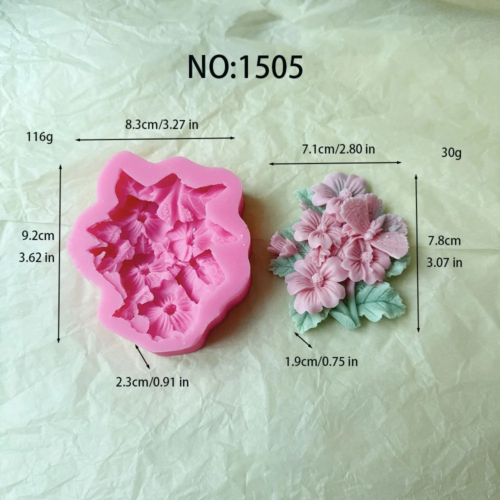 1505 - 蝴蝶花簇硅胶模具