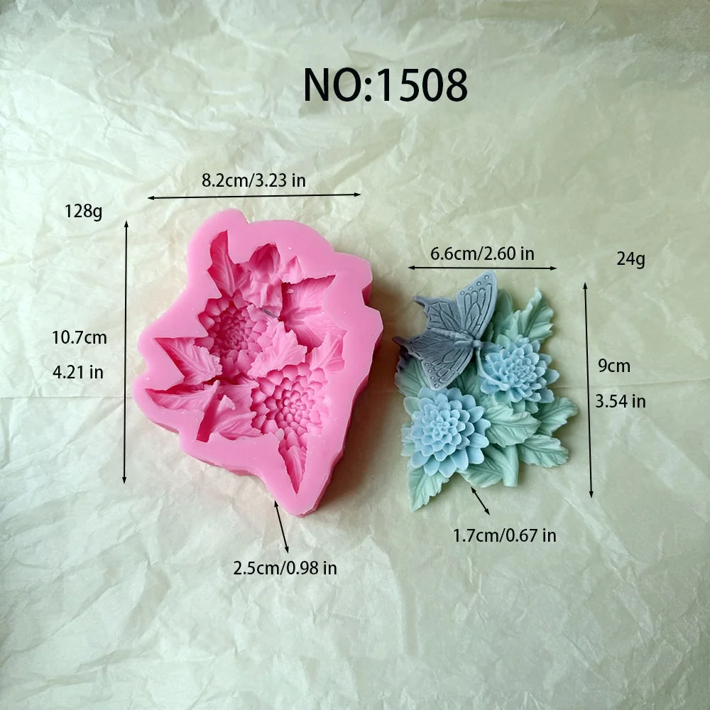 1508 - 蝴蝶大丽花叶组合模具