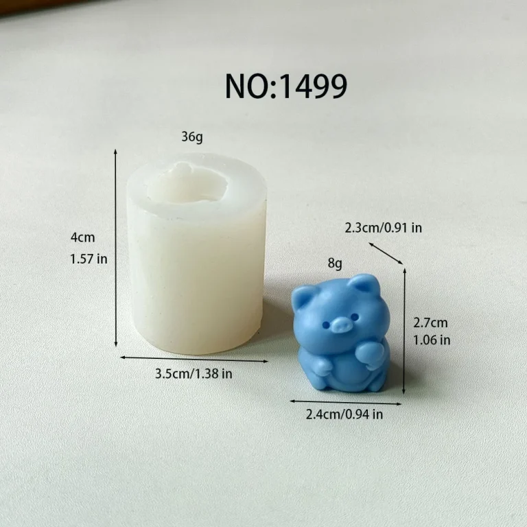 Pig Silicone Candle Mold 1499 silicone mold, 2.4×2.3×2.7cm finished size