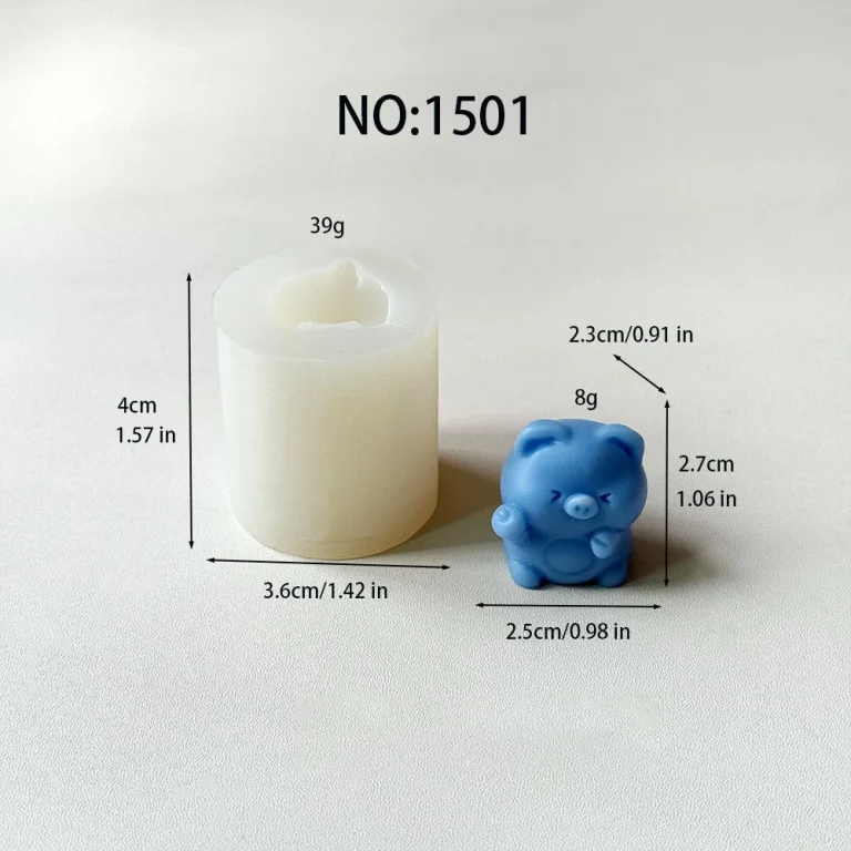 Pig Silicone Mold for Wax, Soap and Resin Casting 1501 silicone mold, 2.7×2.5×2.3cm finished size