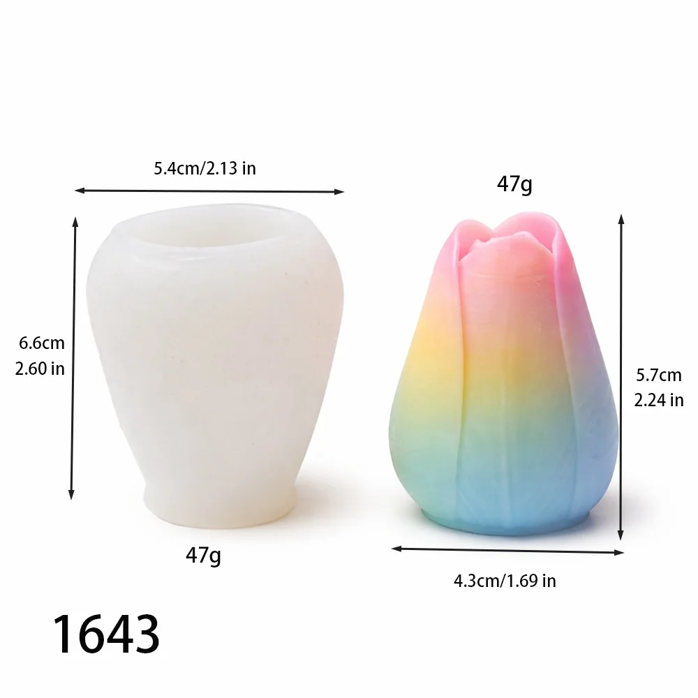 1643 - 郁金香花苞硅胶模具