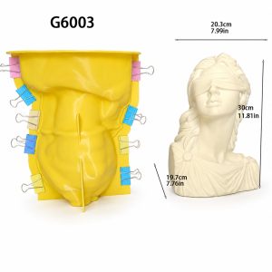 G6003 Lady Justice silicone mold and 30 cm finished casting dimensions