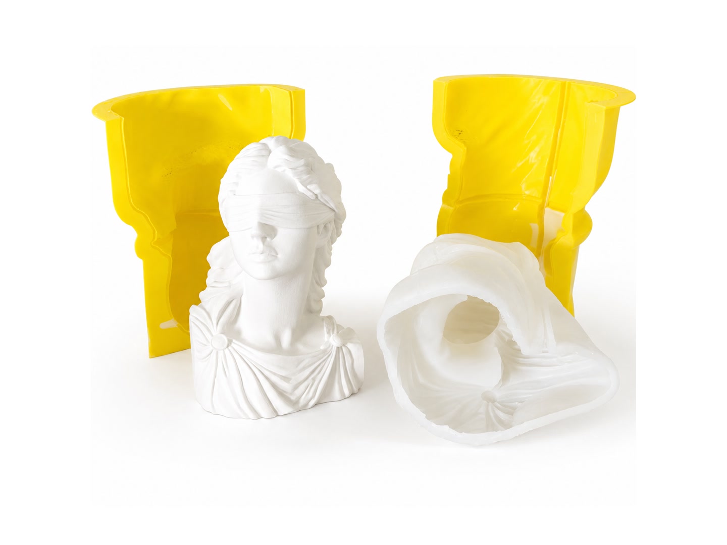 Lady Justice silicone inner mold and rigid support shell