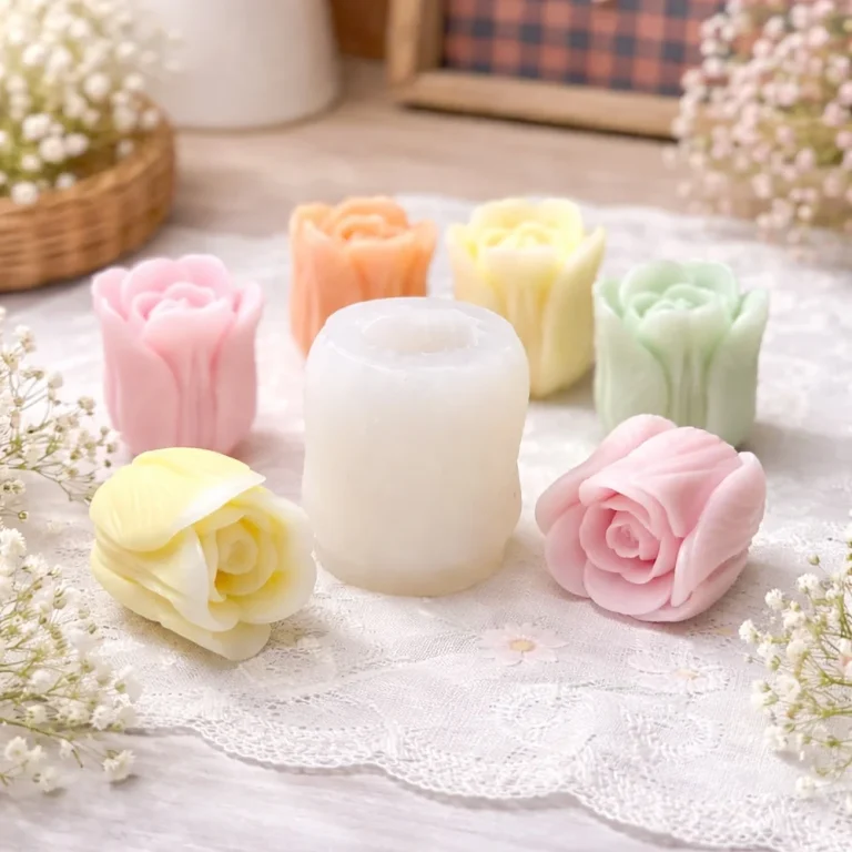 3D Rose Bud Flower Silicone Candle Mold | Atacado B2B OEM | SKU 1604