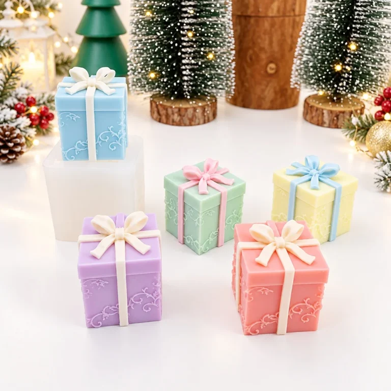 3D Gift Box Silicone Candle Mold 1609