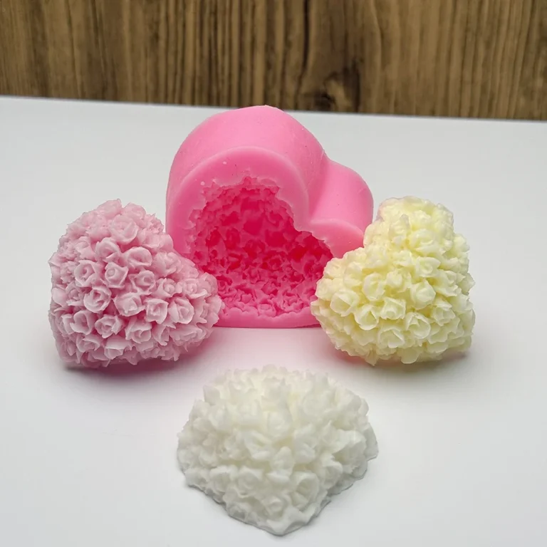 3D 3D Rose Heart Silicone Candle Mold | Atacado B2B OEM | SKU 1641