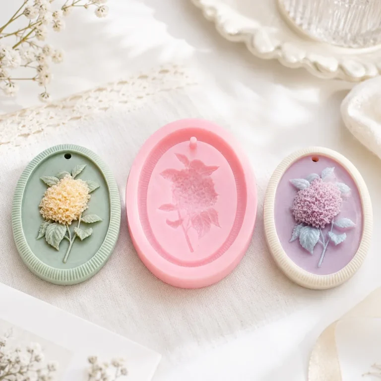 3D Hydrangea Cluster Flower Silicone Candle Mold 1652