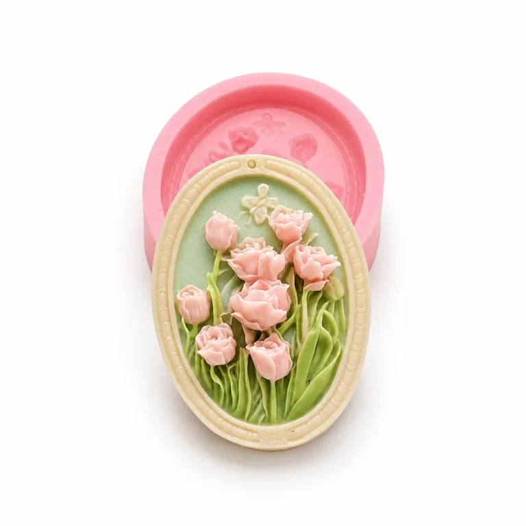 Tulip oval pendant Silicone Candle Mold 1653