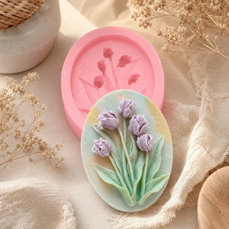 Flexible 3D Tulip Bouquet Silicone Mold for Candle Making 1654