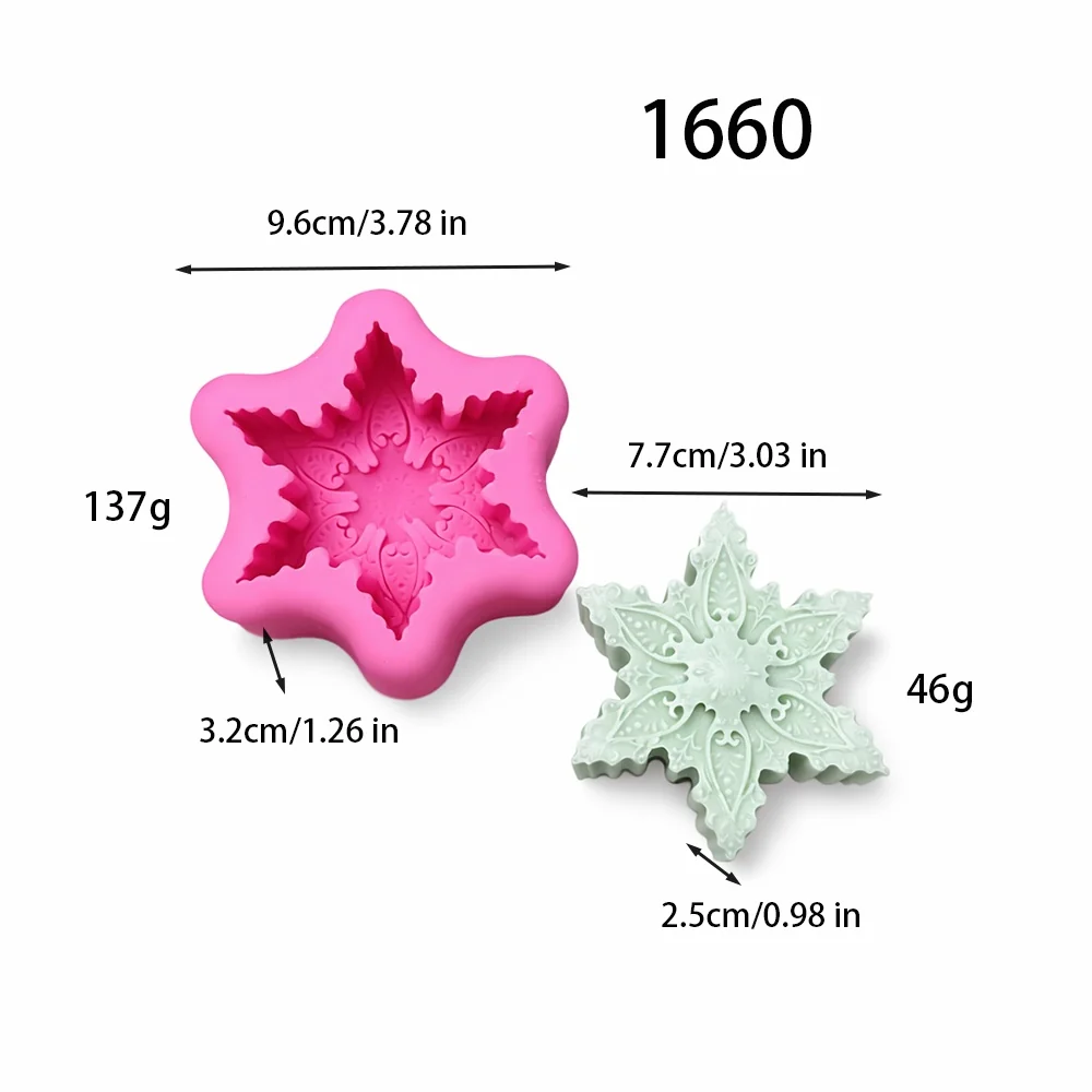 1660 — Розовая форма шестилучевой снежинки с симметричным узором
