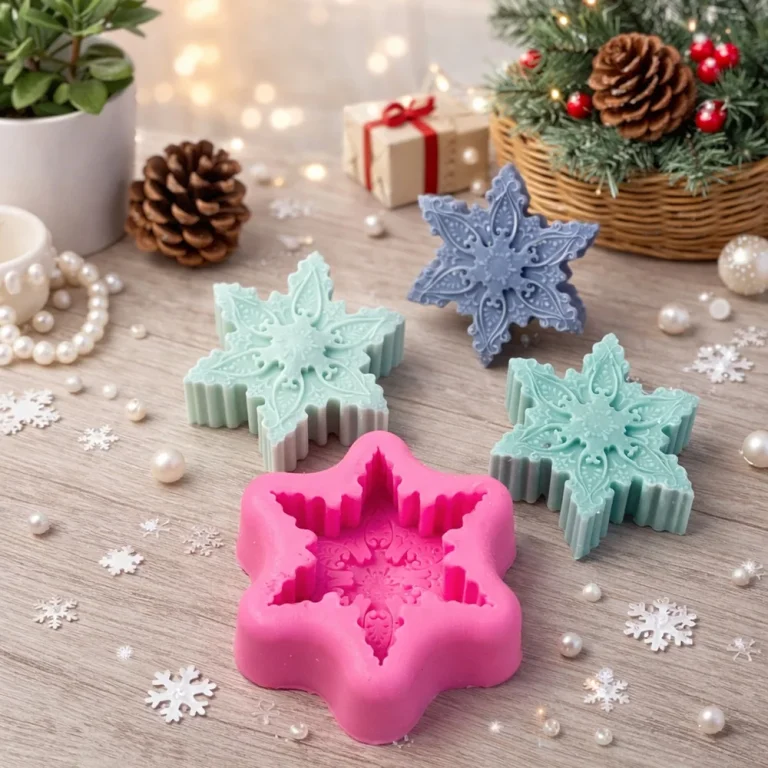 Flexible Snowflake Silicone Mold for Candle Making 1660