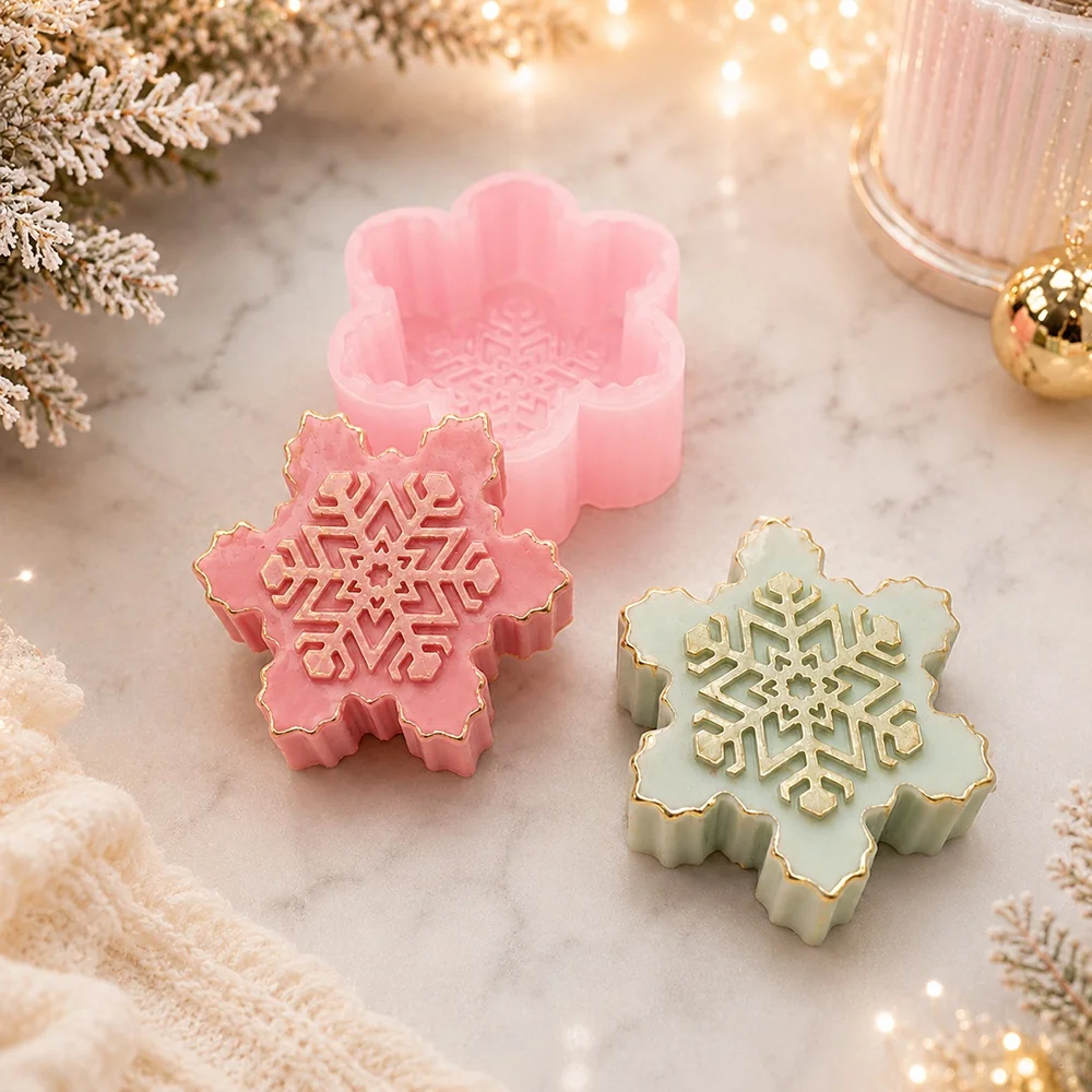 Snowflake Silicone Mold for Handmade Crafts 1664 silicone mold detail and cavity