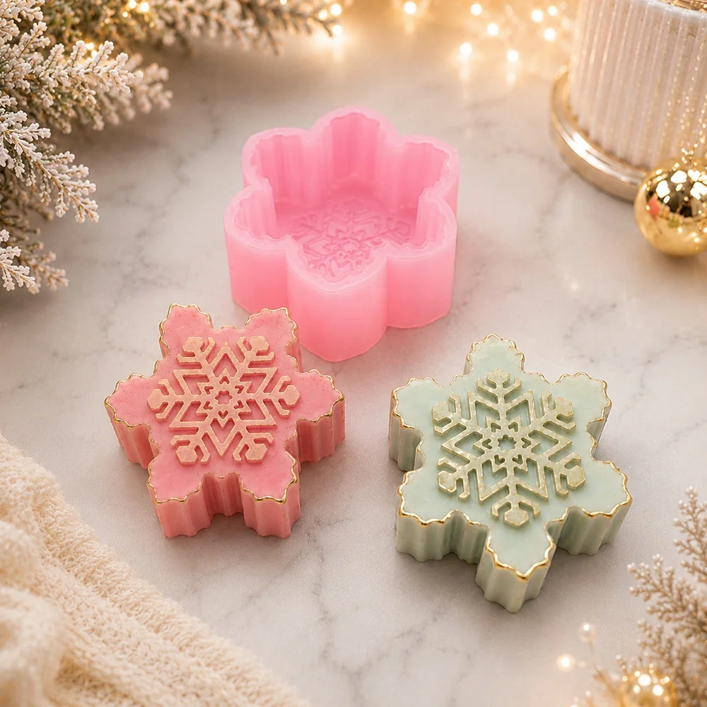 Snowflake Silicone Mold for Handmade Crafts 1664 finished casting from the silicone mold
