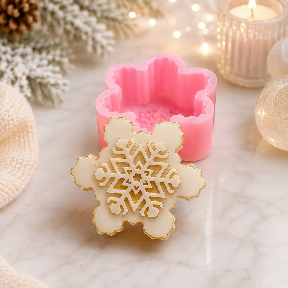 Snowflake Silicone Mold for Handmade Crafts 1664 mold in production at BK Silicone workshop
