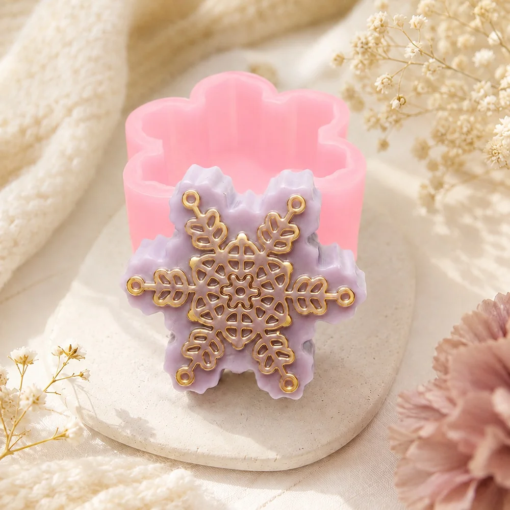 Snowflake Silicone Mold for Candle Making 1666 mold in production at BK Silicone workshop