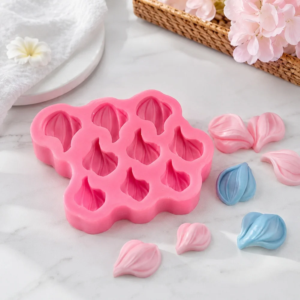 Tulip Petal Silicone Mold for Wax, Soap and Resin Casting 1668 silicone mold detail and cavity