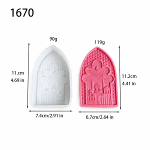 Geometric Islamic Arch Mosque Silicone Candle Mold 1670