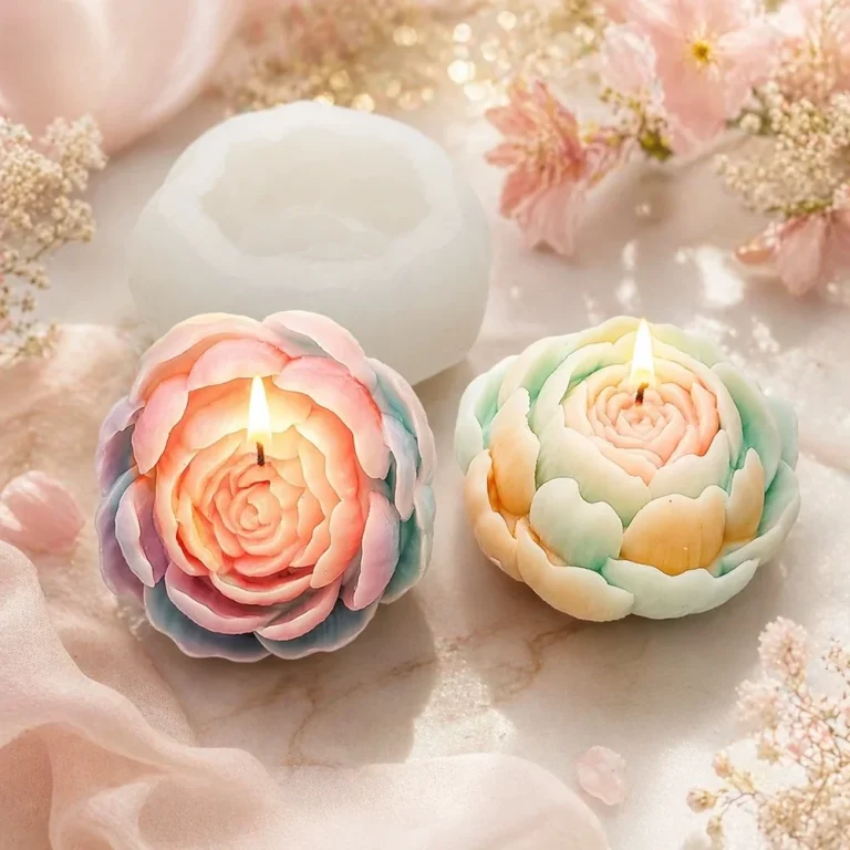 Peony Shaped Flower Silicone Mold for Candle Making | Atacado B2B OEM | SKU 1702