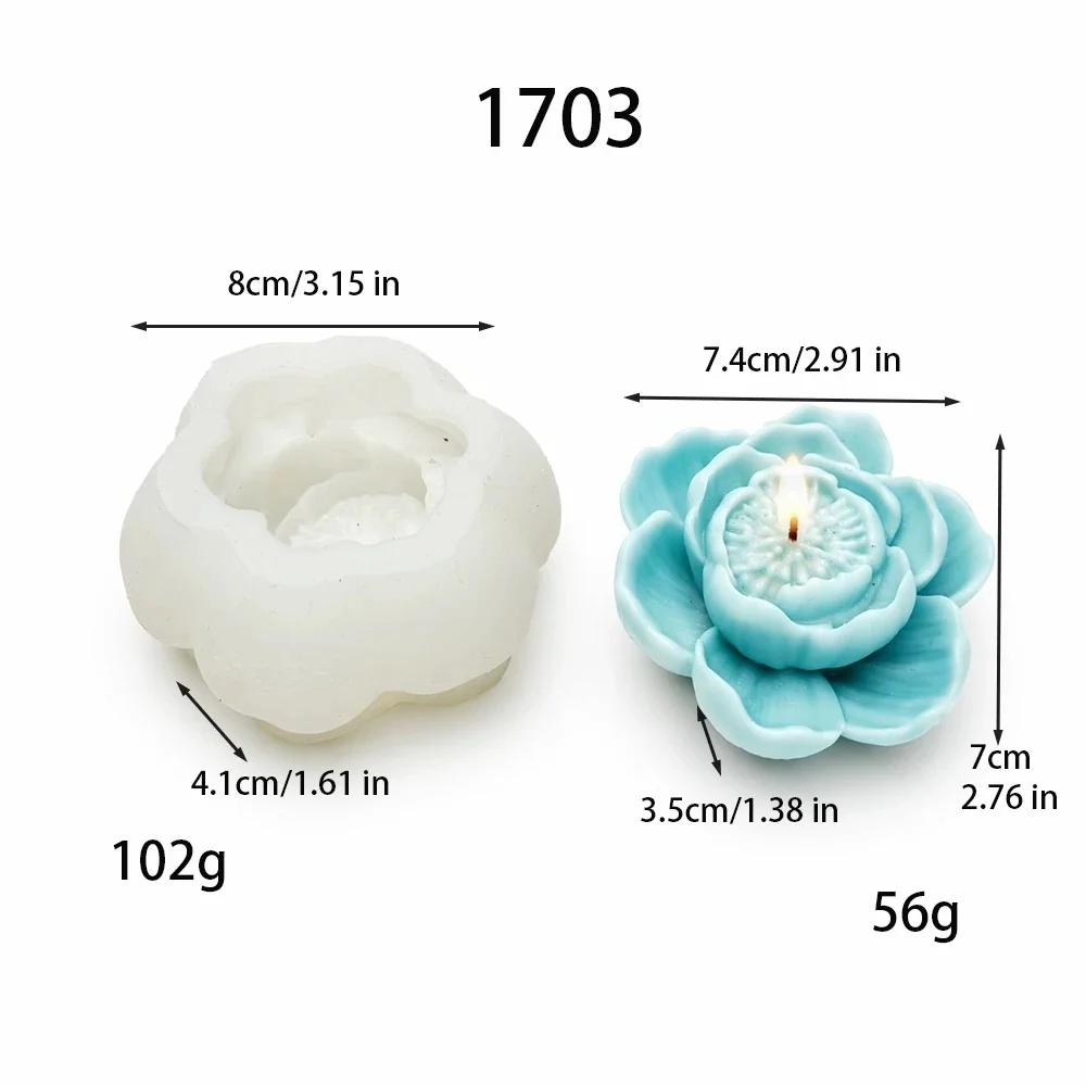 Lotus Silicone Mold for Candle Casting | 1703 | BK Silicone