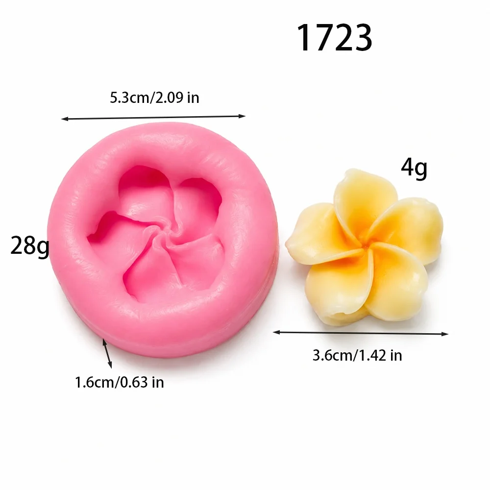 1723 — Розовая форма плюмерии с пятью округлыми лепестками