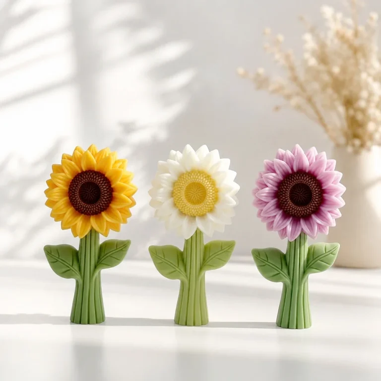 3D Sunflower Silicone Candle Mold 1731 silicone mold detail and cavity