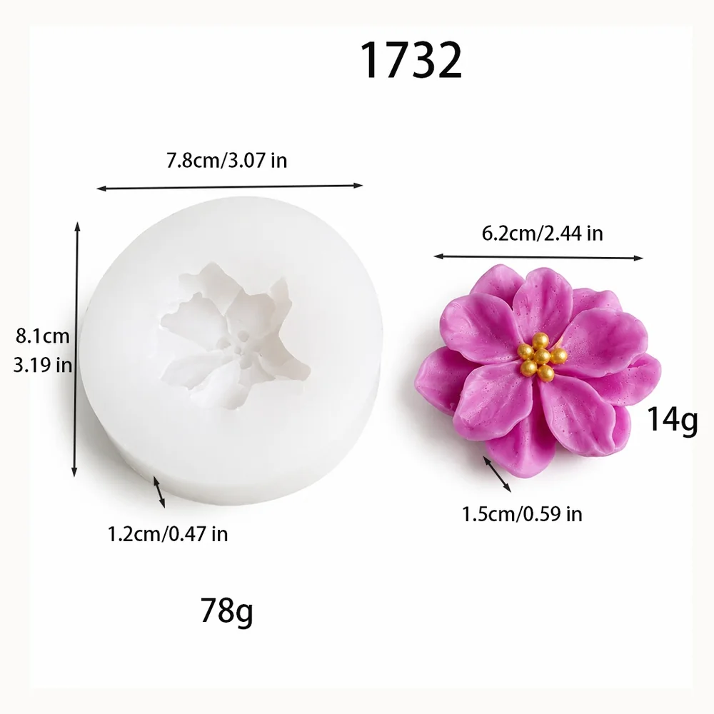 1732 — Форма рельефа округлых лепестков с чётким контуром