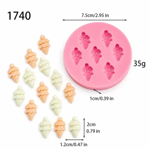Mini Mini Ice Cream Cone Silicone Mold for Candle, Soap and Resin 1740