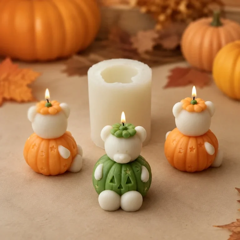 Pumpkin Bear Silicone Mold for Wax, Soap and Resin Casting 1758