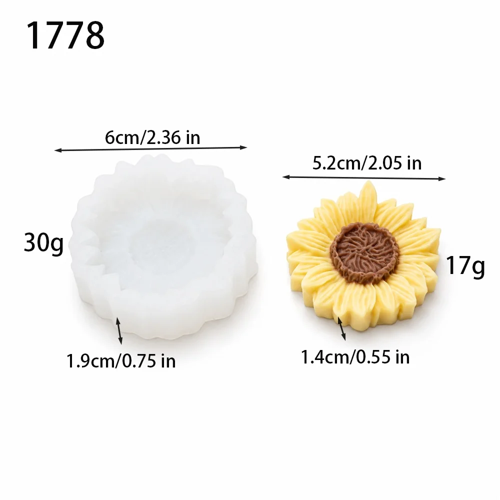 Floral Sunflower Silicone Candle Mold | 1778 | BK Silicone