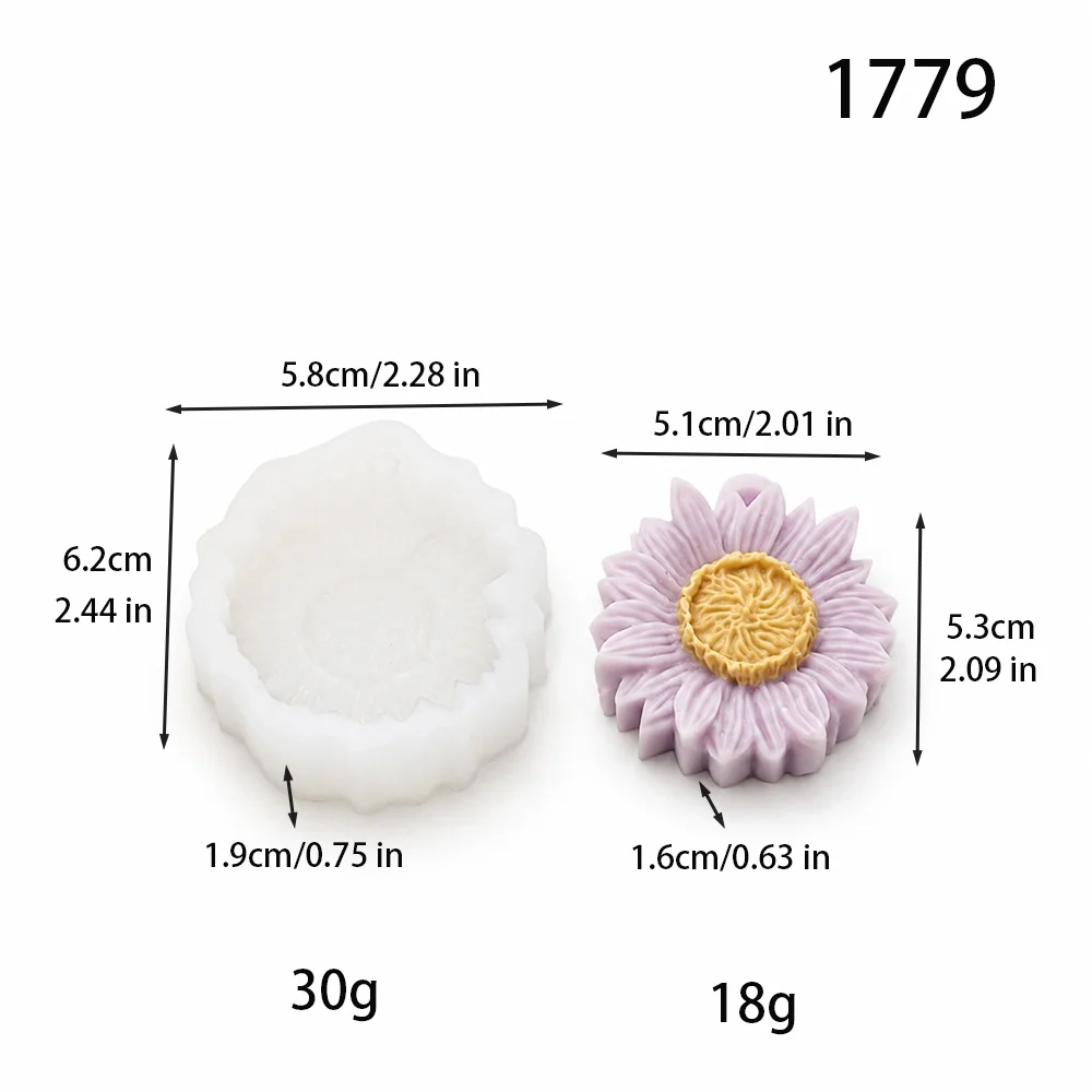 1779 — Форма рельефного подсолнуха и отливка, размеры