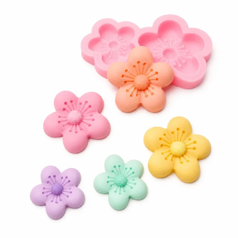 Double Cavity Plum Blossom Flower Silicone Mold for Candle Making | Atacado B2B OEM | SKU 1787