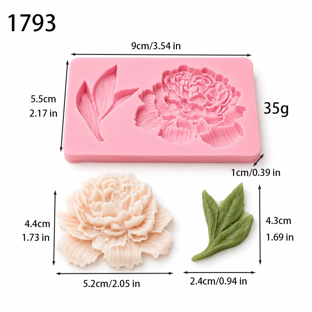 Peony Silicone Mold for Candle Casting | 1793 | BK Silicone