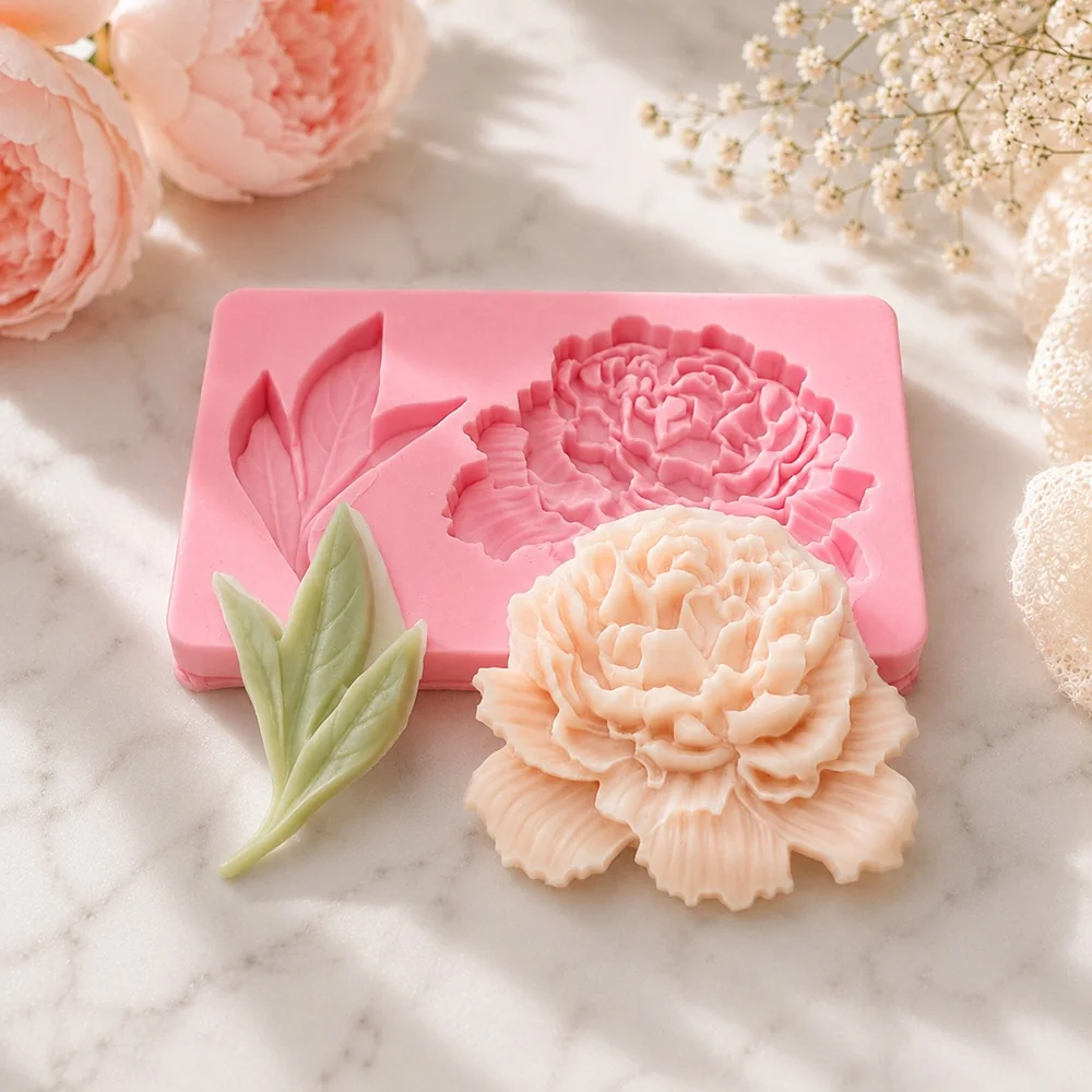 Peony Silicone Mold for Candle Casting | 1793 | BK Silicone - Image 2