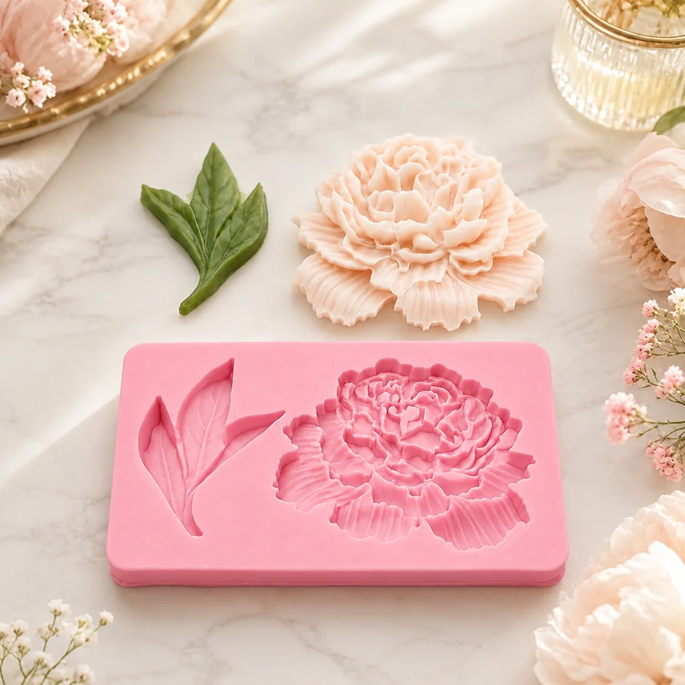 Peony Silicone Mold for Candle Casting | 1793 | BK Silicone - Image 3