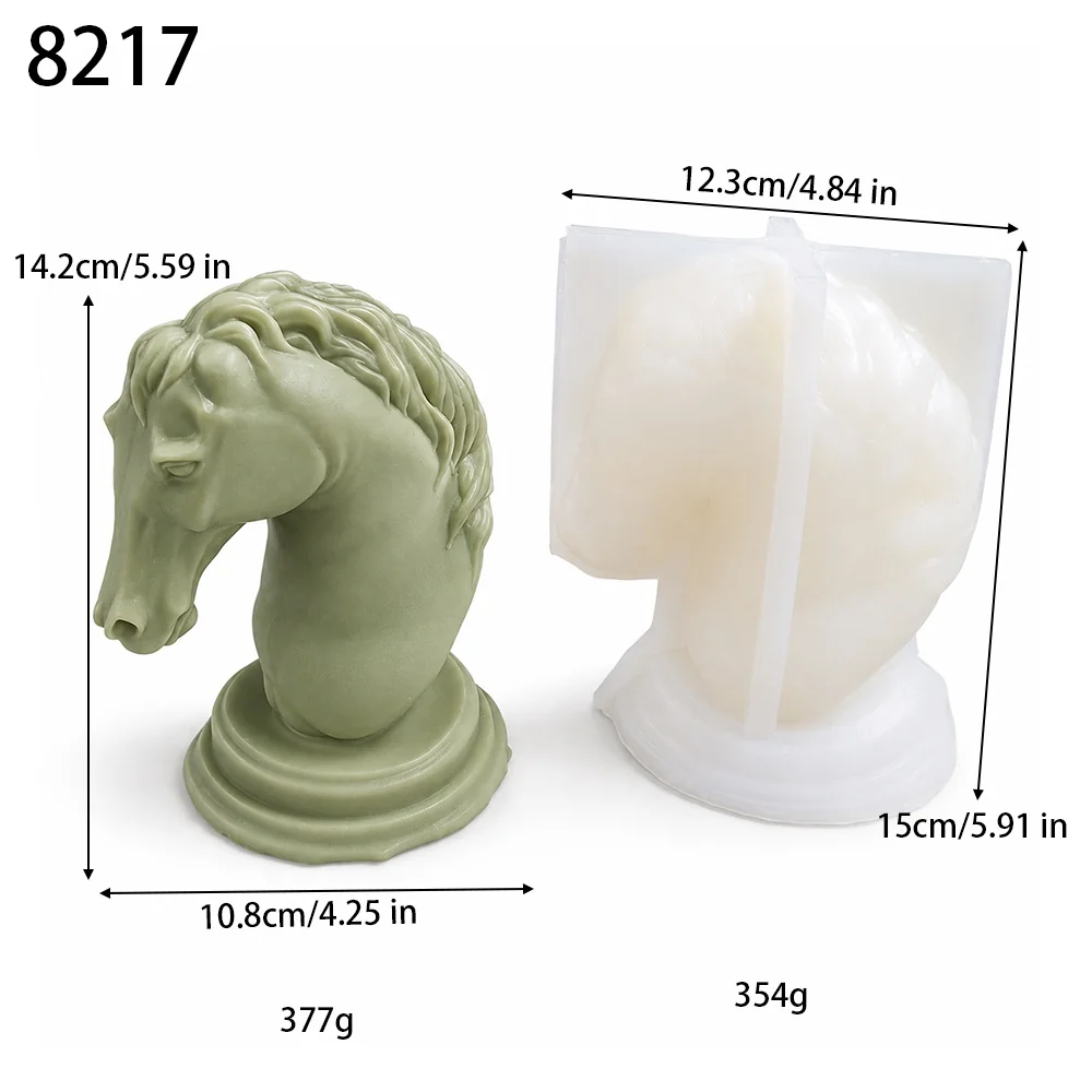 Horse Head Silicone Mold for DIY Candle Making 8217 silicone mold, 10.8cm×14.2cm finished size