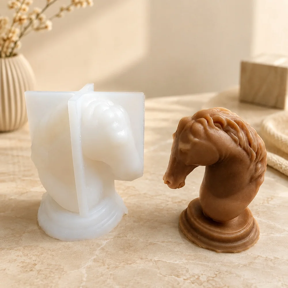 Horse Head Silicone Mold for DIY Candle Making 8217 silicone mold detail and cavity