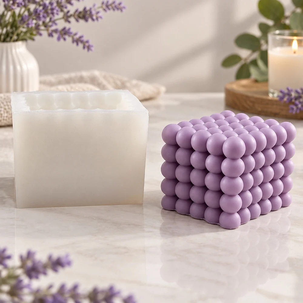 Bubble Cube Silicone Candle Mold | BK8142 | BK Silicone - Image 3
