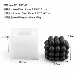 3D Bubble Cube Silicone Candle Mold | BK8148 | BK Silicone