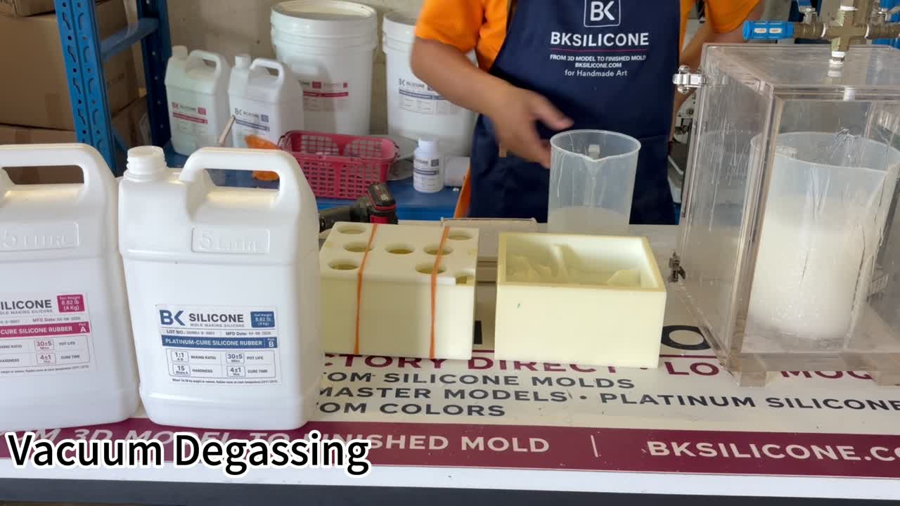 Vacuum Degassing in a BKSILICONE custom silicone mold project
